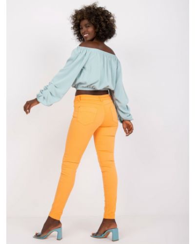 Pantaloni cu talie joasă Fashionhunters portocaliu