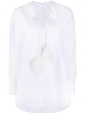 Camisa con plumas de plumas Valentino blanco