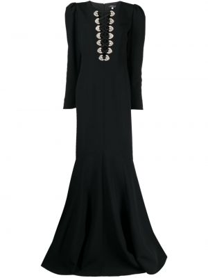 Коктейлна рокля с връзки с дантела с кристали Andrew Gn черно