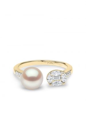 Yoko London 18kt yellow gold Starlight pearl and diamond ring - Oro