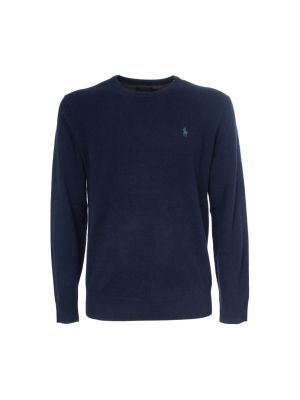Sweter wełniany Polo Ralph Lauren niebieski