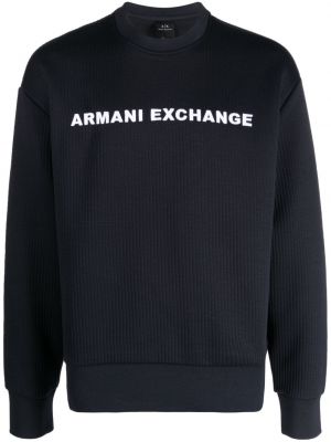 Felpa ricamata Armani Exchange blu