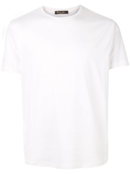 Koszulka z okrągłym dekoltem Loro Piana biała