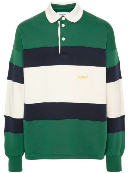 Stribet poloshirt Autry grøn