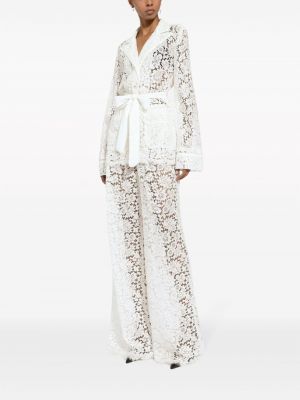Mežģīņu krekls ar ziediem Dolce & Gabbana balts