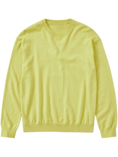 Kokvilnas džemperis ar apaļu kakla izgriezumu Closed dzeltens