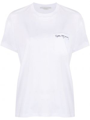Kokvilnas t-krekls ar apdruku Stella Mccartney balts