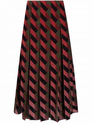 Falda midi con estampado con estampado geométrico Salvatore Ferragamo rojo