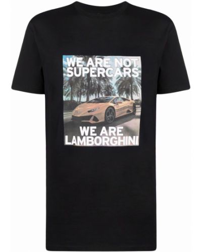 Camiseta con estampado Automobili Lamborghini negro