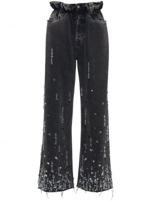 Pantaloni de cristal Miu Miu negru