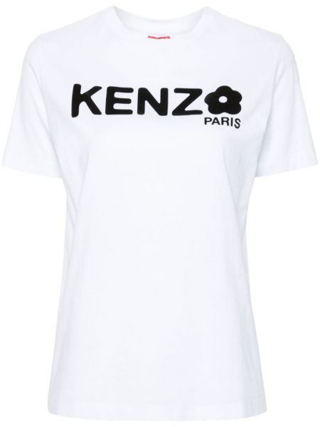 Blomstret t-shirt Kenzo hvid