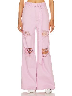 Distressed high waist bootcut jeans aus baumwoll Lapointe pink