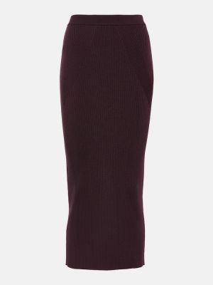 Falda midi de algodón Alexander Mcqueen violeta