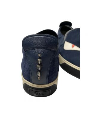 Sneakersy zamszowe Fendi Vintage niebieskie