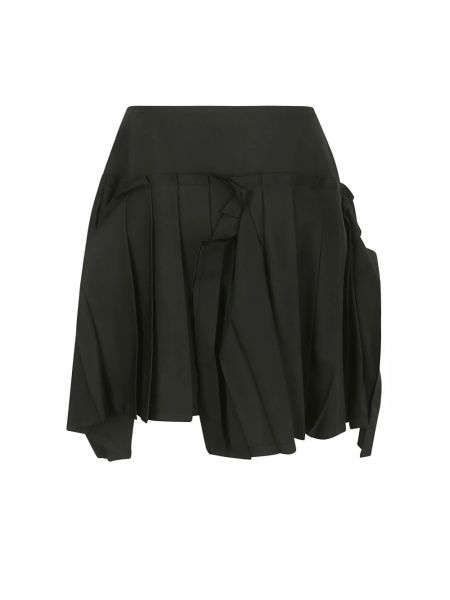 Mini falda asimétrica plisada Yohji Yamamoto negro