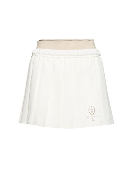 Plisirana mini suknja Brunello Cucinelli bijela