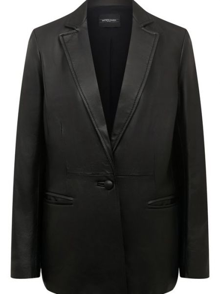 Кожаный пиджак Simonetta Ravizza черный