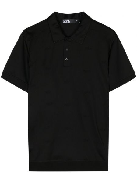 Kokvilnas polo krekls Karl Lagerfeld melns