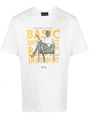 Βαμβακερή μπλούζα με σχέδιο Throwback. λευκό