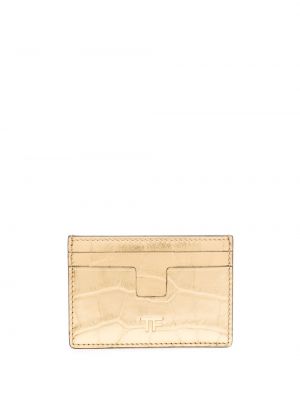 Bőr pénztárca Tom Ford aranyszínű