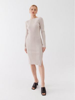 Плетена рокля slim Calvin Klein сиво