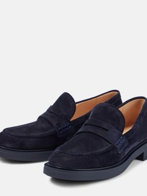 Pantofi loafer din piele de căprioară Gianvito Rossi albastru