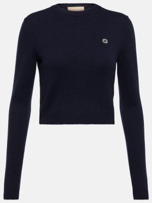 Jersey de lana de cachemir de tela jersey Gucci azul