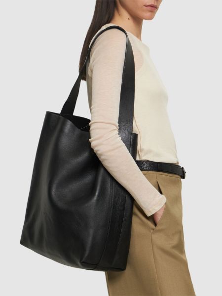 Leder shopper handtasche St.agni schwarz