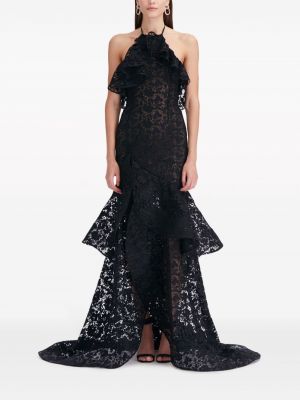 Sukienka koktajlowa koronkowa Oscar De La Renta czarna