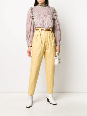 Pantalones de cintura alta Isabel Marant amarillo