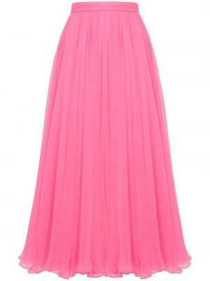 Hedvábné sukně na zip Alexander Mcqueen - růžová
