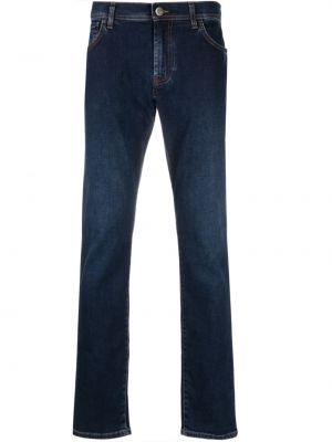 Straight leg jeans a vita bassa Corneliani blu