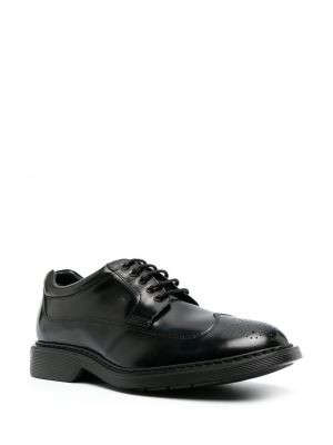 Nėriniuotos iš natūralios odos oksfordo batai su raišteliais Hogan juoda