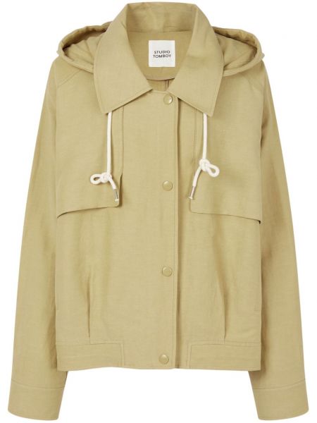 Lange jacke mit reißverschluss mit kapuze Studio Tomboy beige