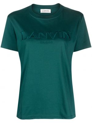 T-shirt ricamato di cotone Lanvin verde