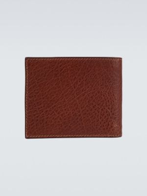 Kožená peňaženka Brunello Cucinelli hnedá