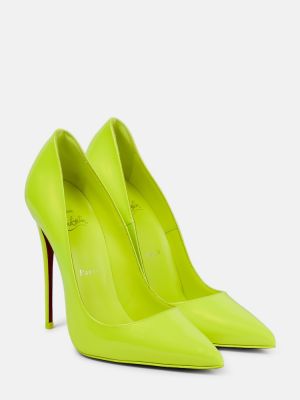Кожени полуотворени обувки Christian Louboutin жълто