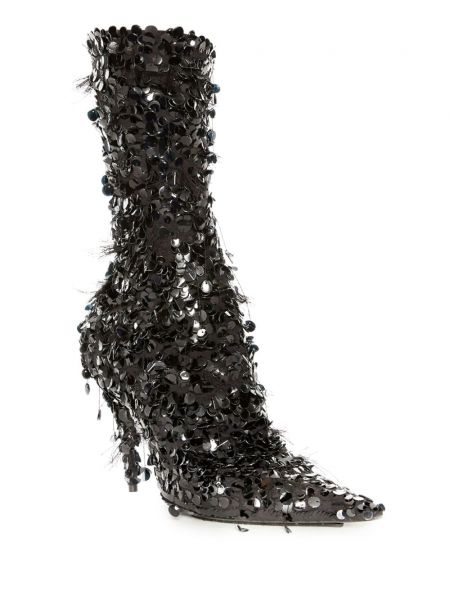 Ankle boots à paillettes Balenciaga noir