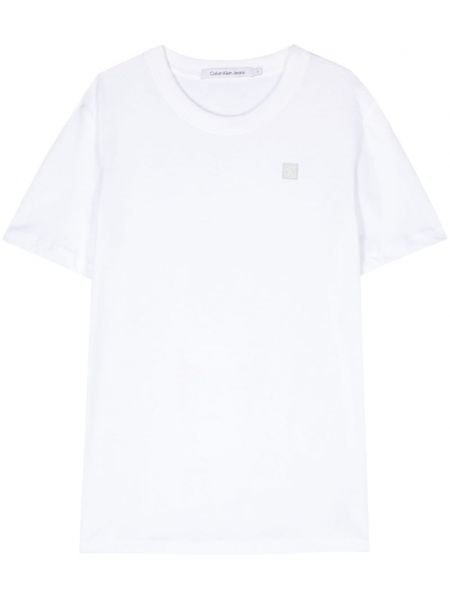 T-shirt avec applique Calvin Klein Jeans blanc