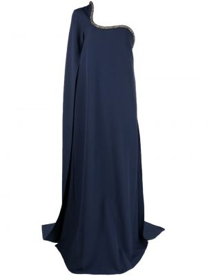 Krištáľové dlouhé šaty Safiyaa modrá