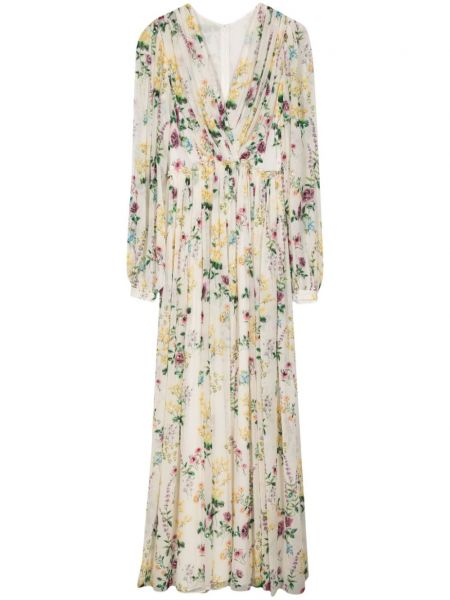 Kvetinové večerné šaty s potlačou Costarellos
