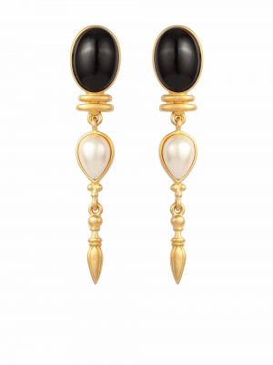 Cercei de aur cu perle retro Susan Caplan Vintage