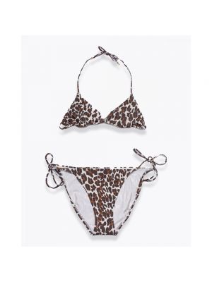 Bikini leopardo de tela jersey Tory Burch marrón