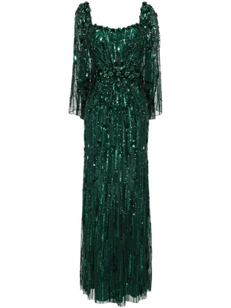 Вечерна рокля с пайети Jenny Packham зелено