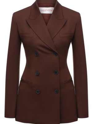 Шерстяной пиджак Valentino коричневый