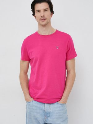 Тениска с дълъг ръкав с апликация Gant розово