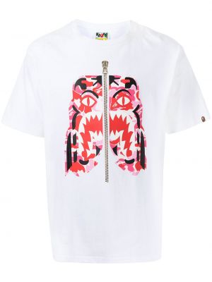 Camiseta con rayas de tigre A Bathing Ape® blanco