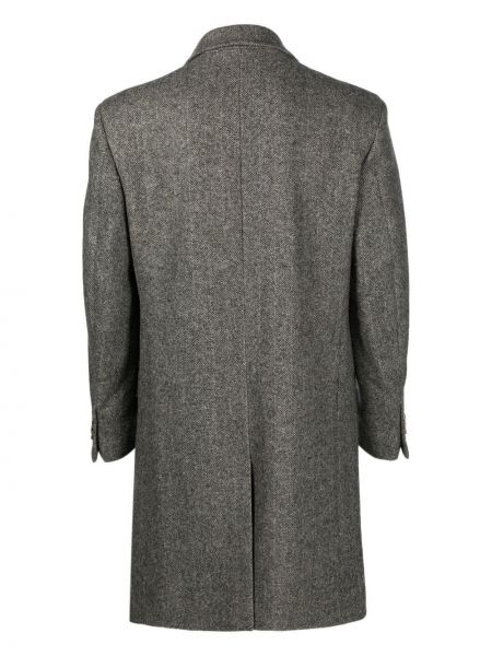 Woll mantel mit fischgrätmuster Gucci grau