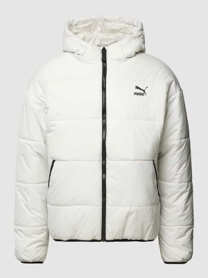 Pikowana kurtka z nadrukiem Puma Performance biała