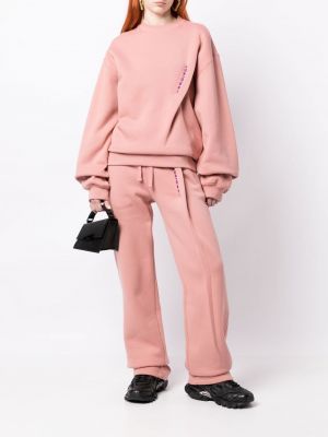 Medvilninis siuvinėtas džemperis Y Project rožinė